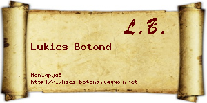 Lukics Botond névjegykártya